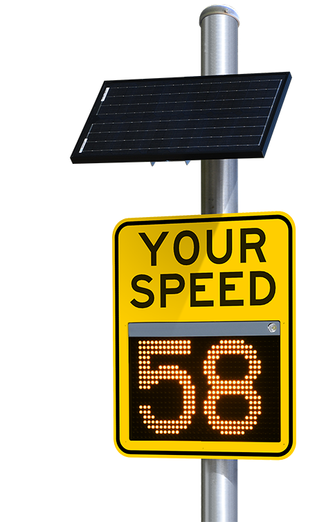 The Street Dynamics PMG, a pole-mounted message sign and radar speed sign in one.