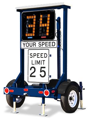 Street Dynamics SAM speed trailer. Perfect for work zones, school zones, HOAs, and wherever you need to calm traffic.