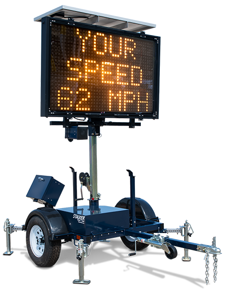 Street Dynamics MC360. Large variable message sign with optional radar speed capabilities.
