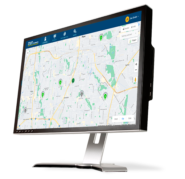 Street Dynamics Web Portal interface shown on a monitor.