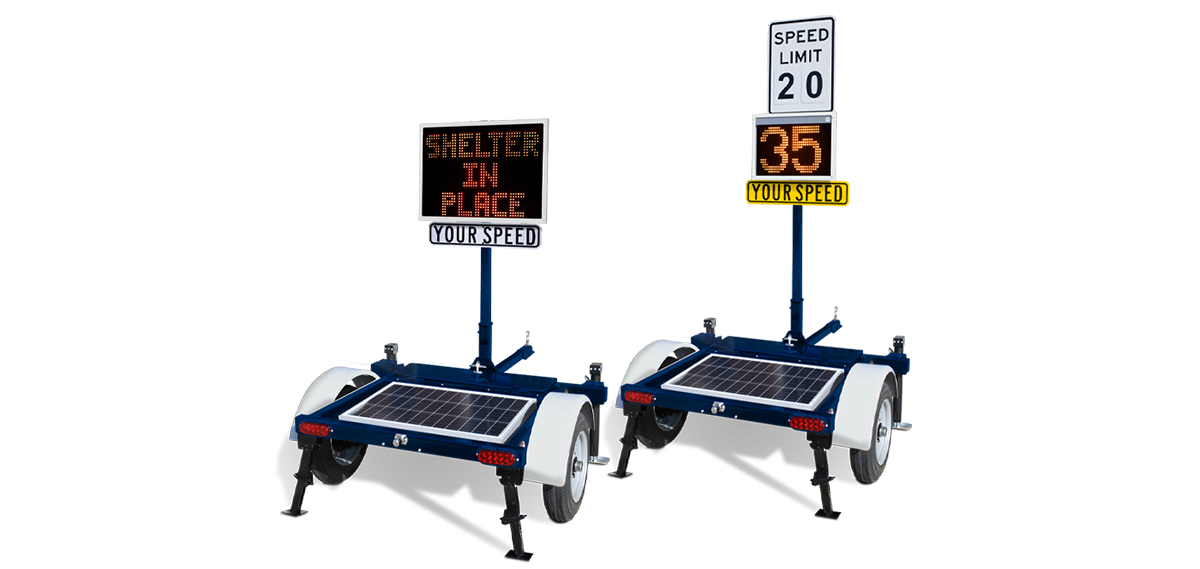 PMG your speed signs displaying a variety of messages and speeds.