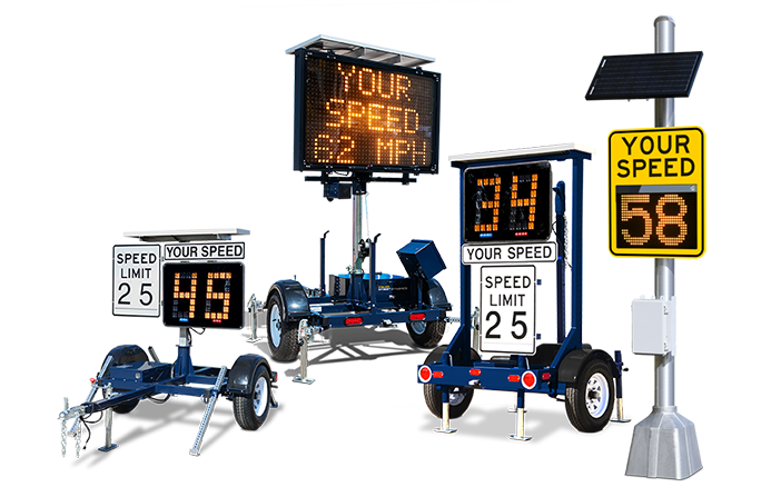 Street Dynamics PMG radar speed sign and variable message sign to slow down traffic